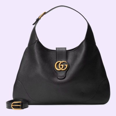 Gucci Aphrodite Large Shoulder Bag in Black Leather GGBS10787