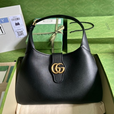 Gucci Aphrodite Medium Shoulder Bag in Black Leather GGBS10788