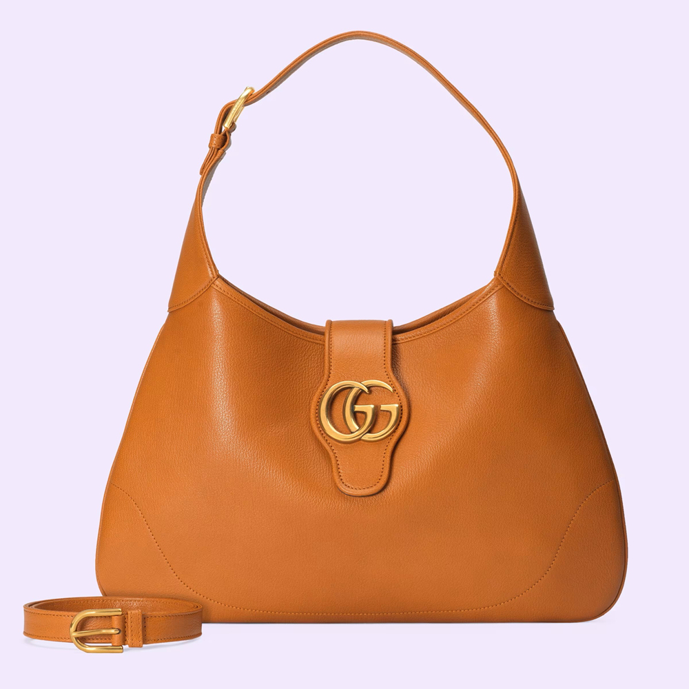 Gucci Aphrodite Medium Shoulder Bag in Brown Leather GGBS10789