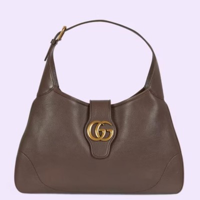 Gucci Aphrodite Medium Shoulder Bag in Dark Brown Leather GGBS10790