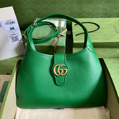 Gucci Aphrodite Medium Shoulder Bag in Green Leather GGBS10791