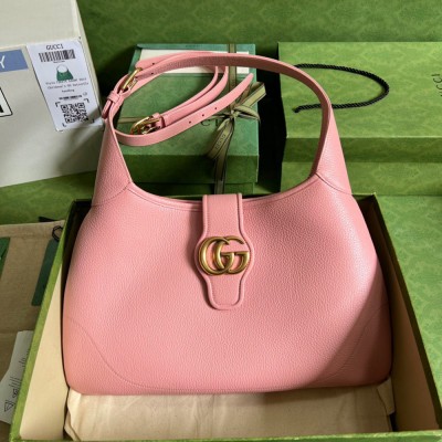 Gucci Aphrodite Medium Shoulder Bag in Pink Leather GGBS10792