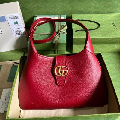 Gucci Aphrodite Medium Shoulder Bag in Red Leather GGBS10793