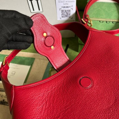 Gucci Aphrodite Medium Shoulder Bag in Red Leather GGBS10793