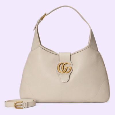 Gucci Aphrodite Medium Shoulder Bag in White Leather GGBS10794