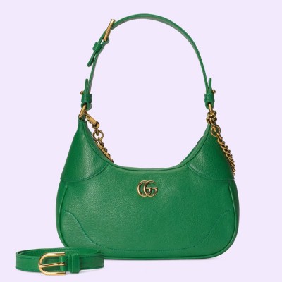 Gucci Aphrodite Small Shoulder Bag in Green Leather GGBS10796