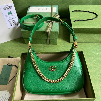 Gucci Aphrodite Small Shoulder Bag in Green Leather GGBS10796