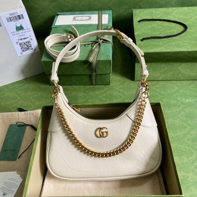 Gucci Aphrodite Small Shoulder Bag in White Leather GGBS10798