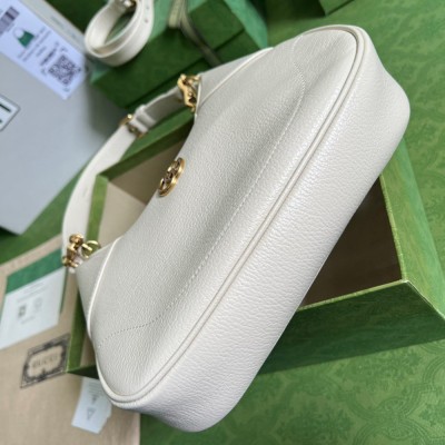 Gucci Aphrodite Small Shoulder Bag in White Leather GGBS10798