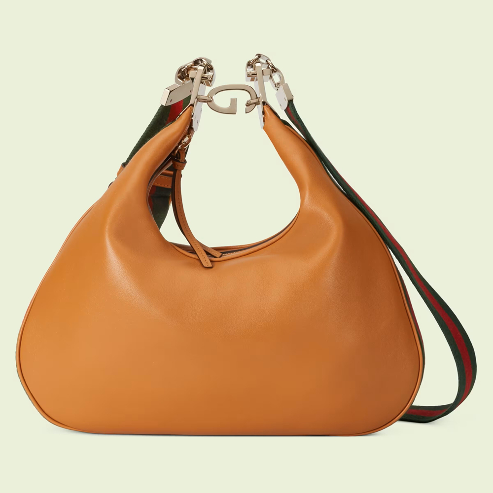 Gucci Attache Medium Shoulder Bag in Orange Leather GGBS10802