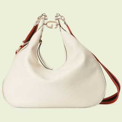 Gucci Attache Medium Shoulder Bag in White Leather GGBS10803