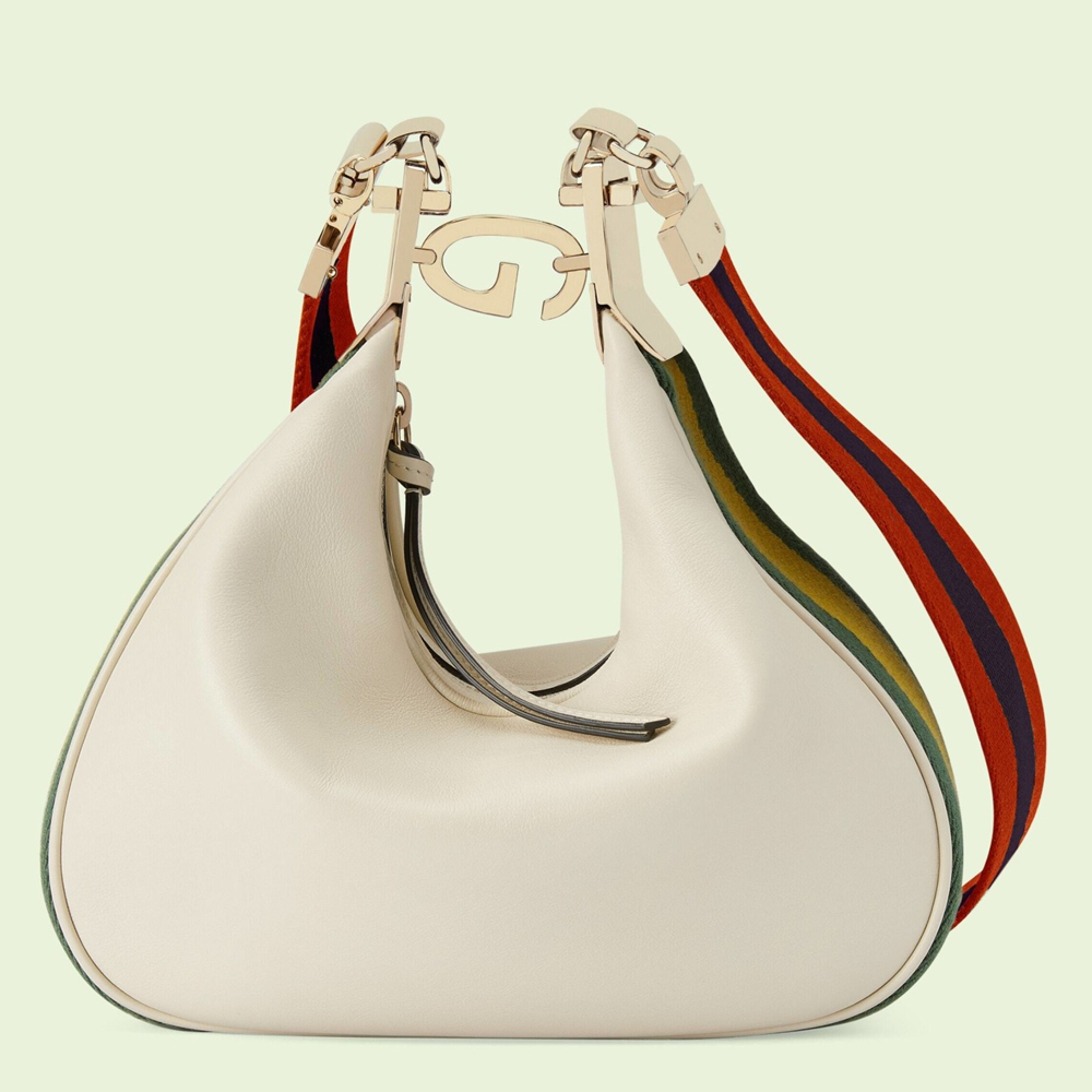 Gucci Attache Small Shoulder Bag in White Leather GGBS10809