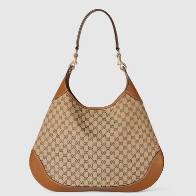 Gucci B Medium Shoulder Bag in Beige Original GG Canvas GGBS10810