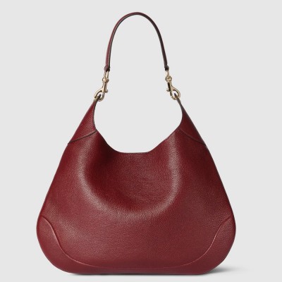 Gucci B Medium Shoulder Bag in Red Grained Leather GGBS10813