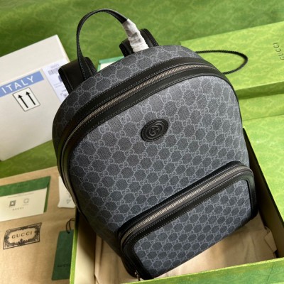 Gucci Backpack in Black GG Canvas with Interlocking G GGBS10002