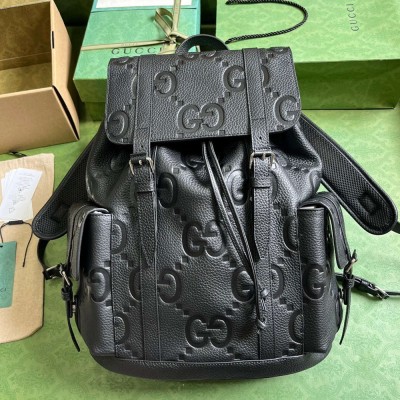 Gucci Backpack in Black Jumbo GG Leather GGBS10006