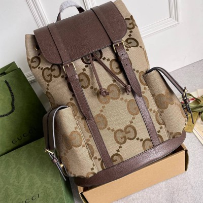 Gucci Backpack in Camel Jumbo GG Canvas GGBS10007