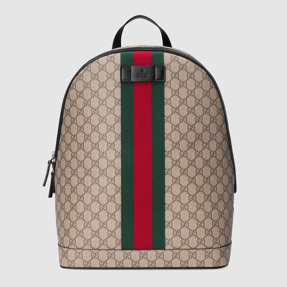 Gucci Backpack in GG Supreme Canvas with Web GGBS10008