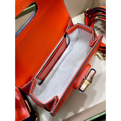 Gucci Bamboo 1947 Mini Top Handle Bag in Orange Leather GGBS10054