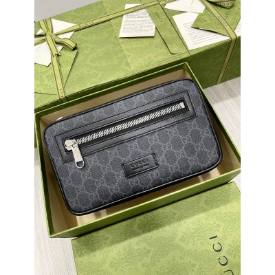 Gucci Belt Bag in Black GG Supreme Canvas GGBS10074