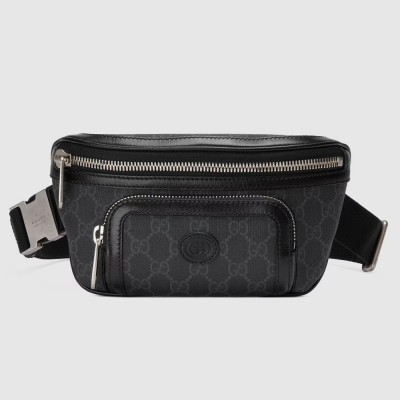 Gucci Belt Bag in Black GG Supreme with Interlocking G GGBS10075