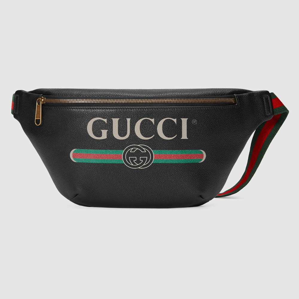 Gucci Belt Bag in Black Print Leather GGBS10078