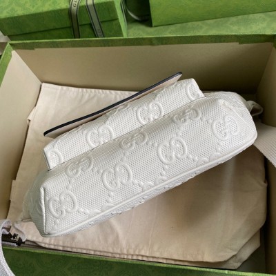 Gucci Belt Bag in White GG Embossed Perforated Leather GGBS10080