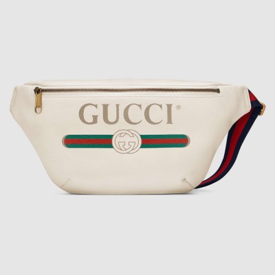 Gucci Belt Bag in White Print Leather GGBS10082