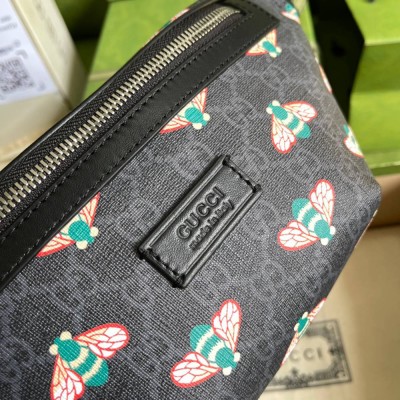 Gucci Bestiary Belt Bag in Black GG Supreme with Bees GGBS10083