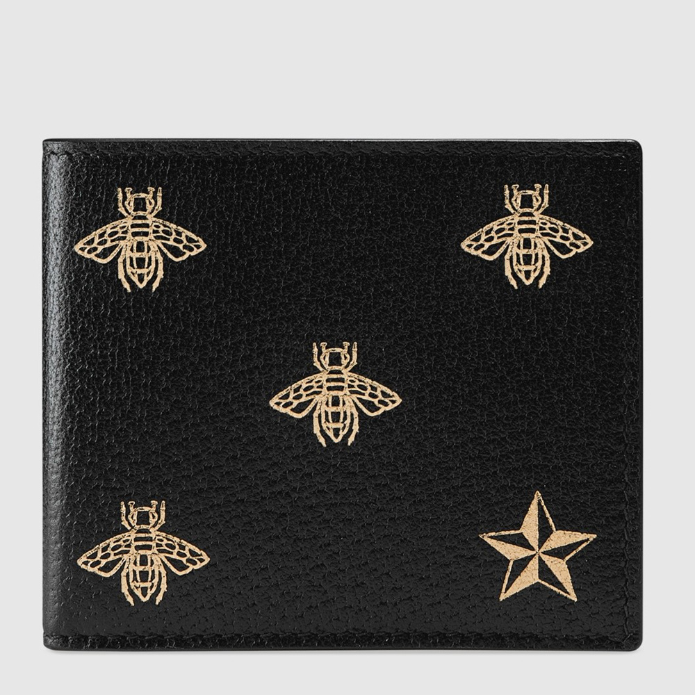 Gucci Bi-fold Wallet In Bee and Star Print Leather GGBS10952