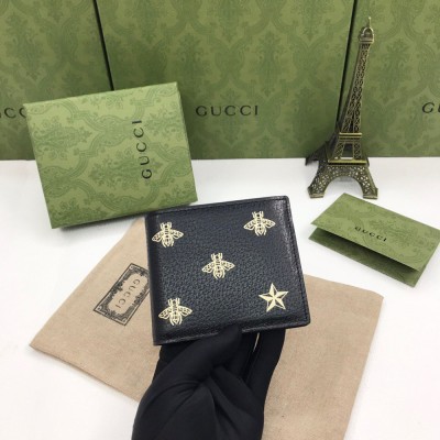 Gucci Bi-fold Wallet In Bee and Star Print Leather GGBS10952