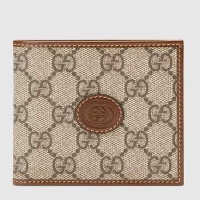 Gucci Bi-fold Wallet In Beige Canvas with Interlocking G GGBS10954