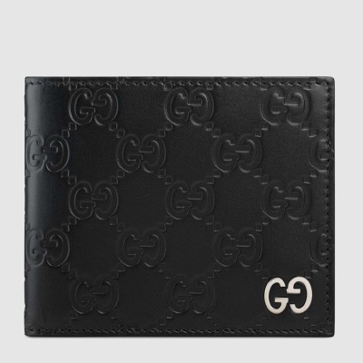 Gucci Bi-fold Wallet In Black Gucci Signature Leather GGBS10966