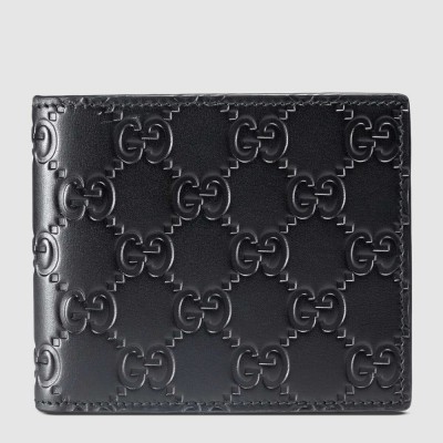 Gucci Bi-fold Wallet In Black Signature Leather GGBS10970