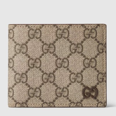 Gucci Bi-fold Wallet in Beige Supreme Canvas with Brown Interior GGBS10959