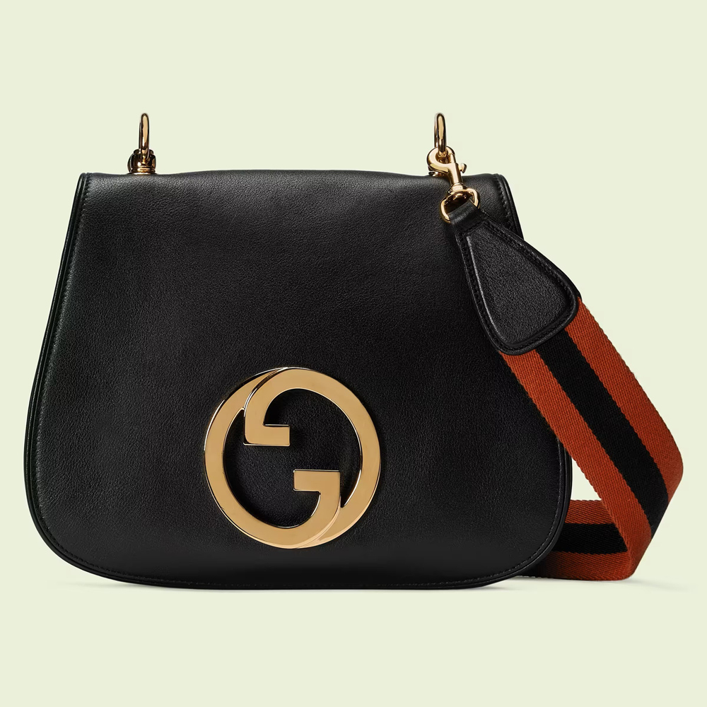 Gucci Blondie Medium Shoulder Bag in Black Calf Leather GGBS10112