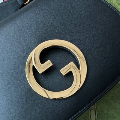 Gucci Blondie Medium Shoulder Bag in Black Calf Leather GGBS10112