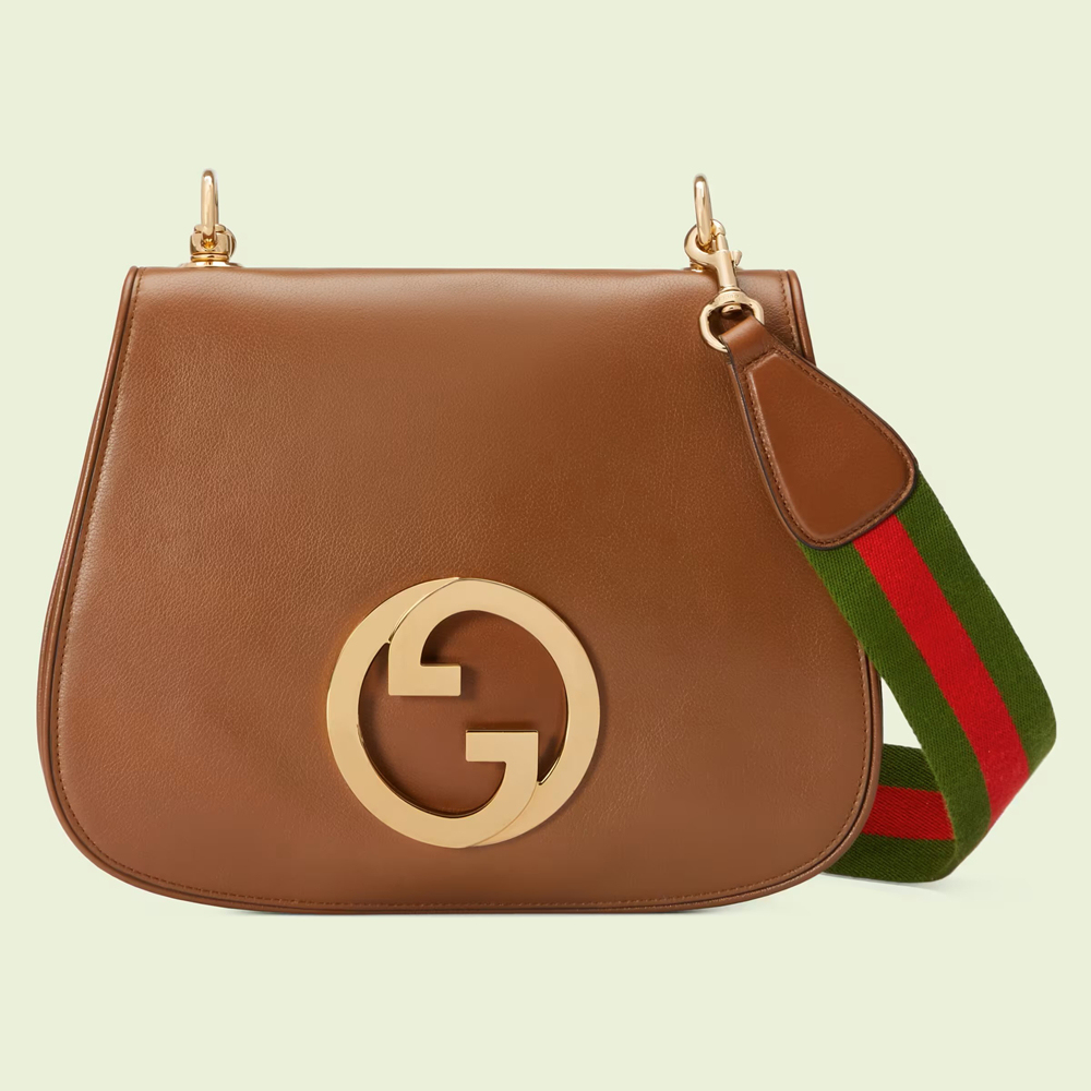 Gucci Blondie Medium Shoulder Bag in Brown Calf Leather GGBS10113