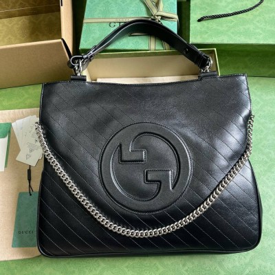 Gucci Blondie Medium Tote Bag in Black Calfskin GGBS10880