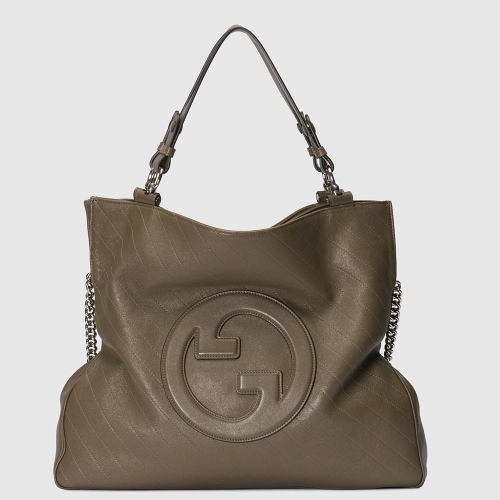 Gucci Blondie Medium Tote Bag in Taupe Calfskin GGBS10882