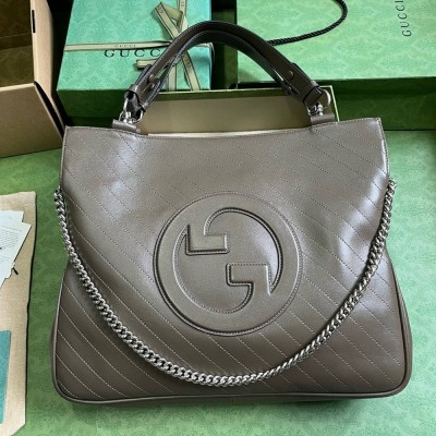 Gucci Blondie Medium Tote Bag in Taupe Calfskin GGBS10882