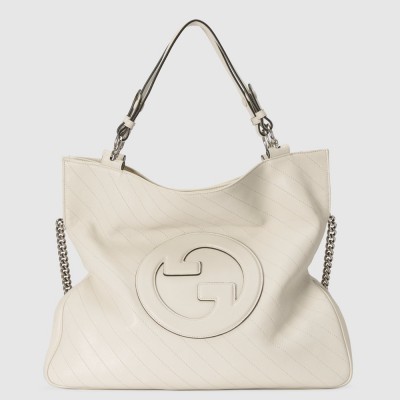 Gucci Blondie Medium Tote Bag in White Calfskin GGBS10883