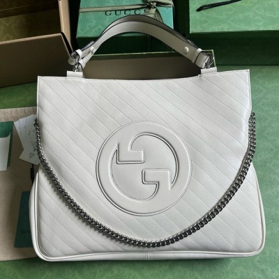 Gucci Blondie Medium Tote Bag in White Calfskin GGBS10883