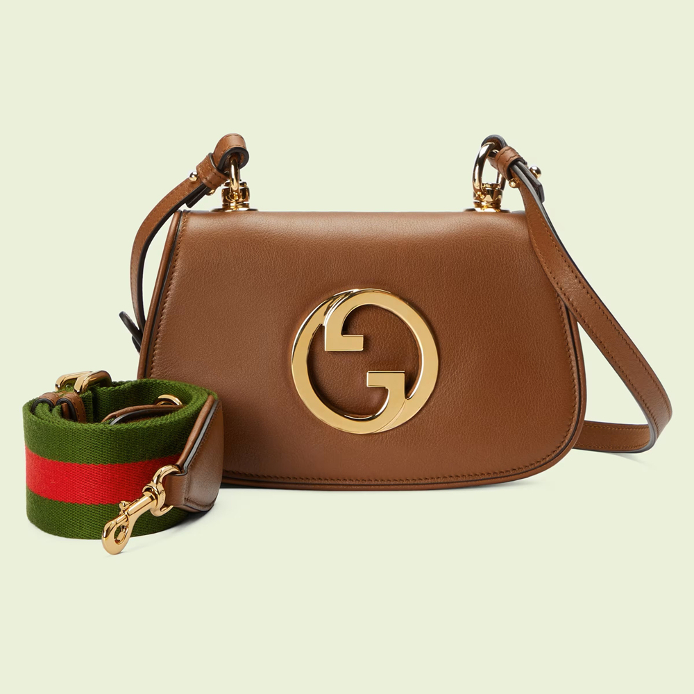 Gucci Blondie Mini Shoulder Bag in Brown Calf Leather GGBS10116