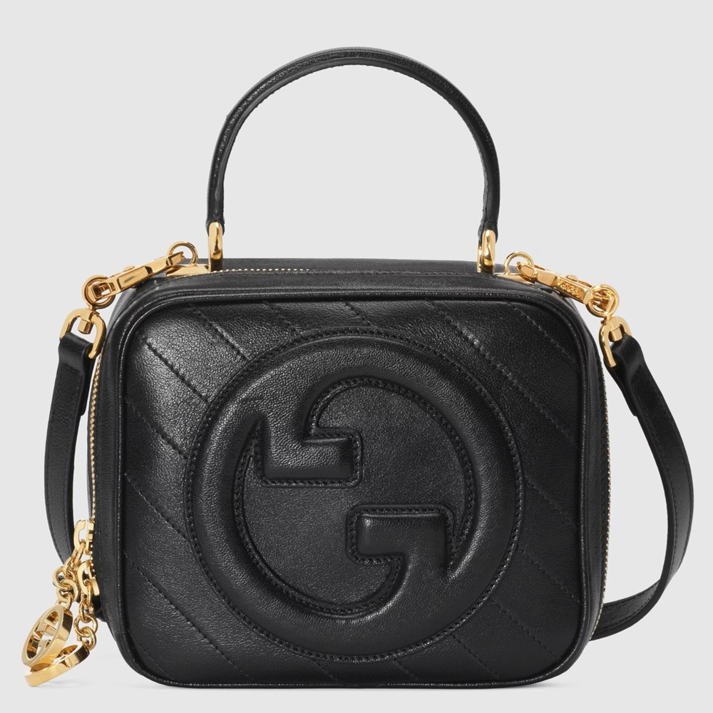 Gucci Blondie Mini Top Handle Bag in Black Leather GGBS10125