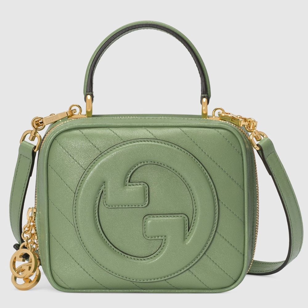 Gucci Blondie Mini Top Handle Bag in Light Green Leather GGBS10127