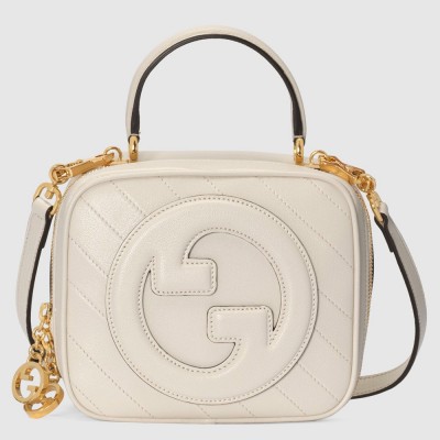 Gucci Blondie Mini Top Handle Bag in White Leather GGBS10132