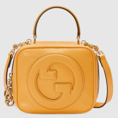 Gucci Blondie Mini Top Handle Bag in Yellow Leather GGBS10133