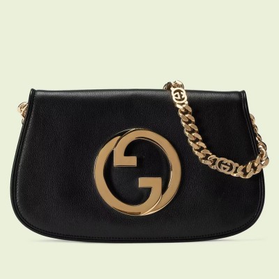 Gucci Blondie Small Shoulder Bag in Black Calf Leather GGBS10121