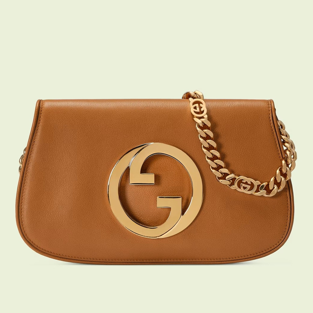 Gucci Blondie Small Shoulder Bag in Brown Calf Leather GGBS10122